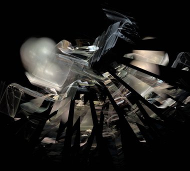 Siyah Renk Üzerine Bir Dijital Fraktal Resmi