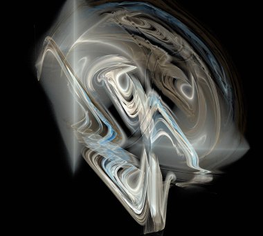 Siyah Renk Üzerine Bir Dijital Fraktal Resmi