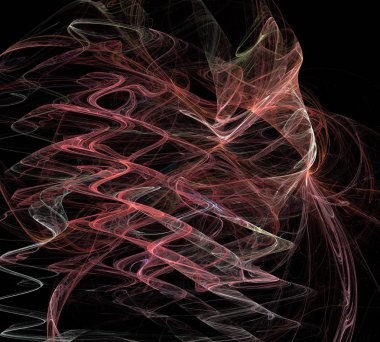 Siyah Renk Üzerine Bir Dijital Fraktal Resmi