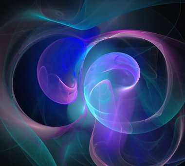 Siyah Renk Üzerine Bir Dijital Fraktal Resmi