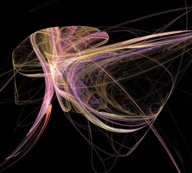 Siyah Renk Üzerine Bir Dijital Fraktal Resmi