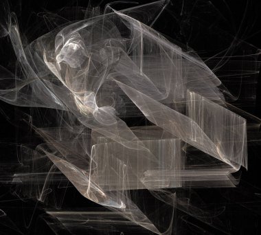 Siyah Renk Üzerine Bir Dijital Fraktal Resmi