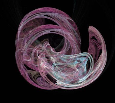 Siyah Renk Üzerine Bir Dijital Fraktal Resmi