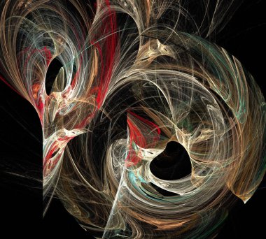 Siyah Renk Üzerine Bir Dijital Fraktal Resmi