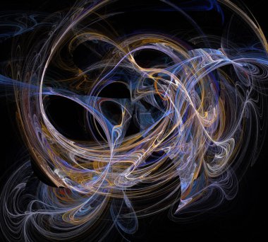 Siyah Renk Üzerine Bir Dijital Fraktal Resmi