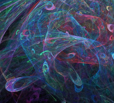 Siyah Renk Üzerine Bir Dijital Fraktal Resmi