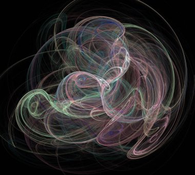 Siyah Renk Üzerine Bir Dijital Fraktal Resmi