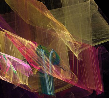 Siyah Renk Üzerine Bir Dijital Fraktal Resmi