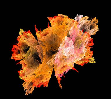 Siyah Renk Üzerine Bir Dijital Fraktal Resmi