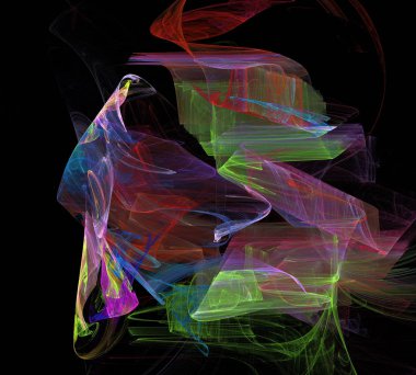 Siyah Renk Üzerine Bir Dijital Fraktal Resmi