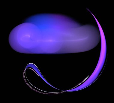 Siyah Renk Üzerine Bir Dijital Fraktal Resmi