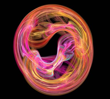 Siyah Renk Üzerine Bir Dijital Fraktal Resmi