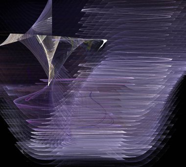 Siyah Renk Üzerine Bir Dijital Fraktal Resmi