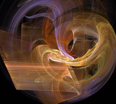 Siyah Renk Üzerine Bir Dijital Fraktal Resmi