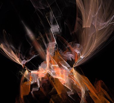 Siyah Renk Üzerine Bir Dijital Fraktal Resmi