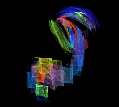 Siyah Renk Üzerine Bir Dijital Fraktal Resmi