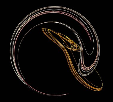 Siyah Renk Üzerine Bir Dijital Fraktal Resmi