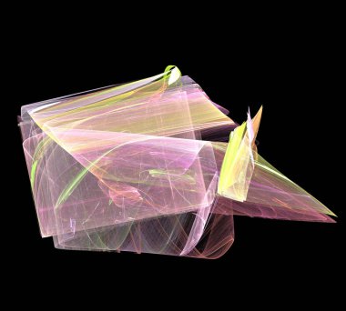 Siyah Renk Üzerine Bir Dijital Fraktal Resmi