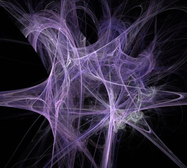 Siyah Renk Üzerine Bir Dijital Fraktal Resmi