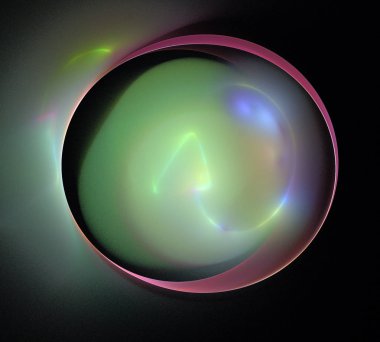 Siyah Renk Üzerine Bir Dijital Fraktal Resmi