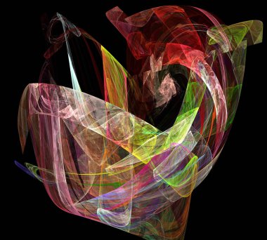 Siyah Renk Üzerine Bir Dijital Fraktal Resmi