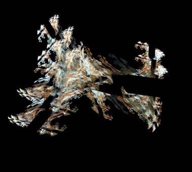 Siyah Renk Üzerine Bir Dijital Fraktal Resmi