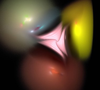 Siyah Renk Üzerine Bir Dijital Fraktal Resmi