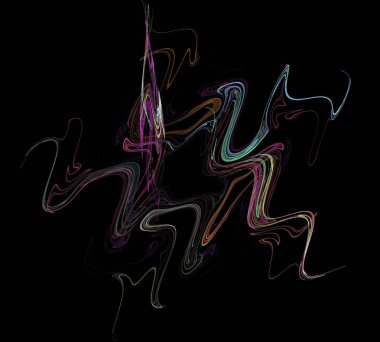 Siyah Renk Üzerine Bir Dijital Fraktal Resmi