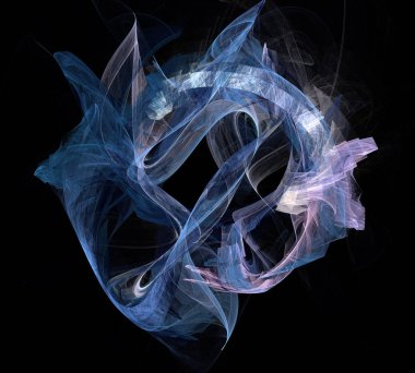 Siyah Renk Üzerine Bir Dijital Fraktal Resmi