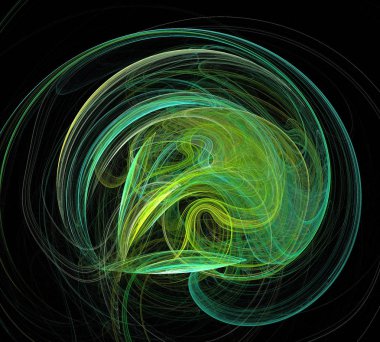 Siyah Renk Üzerine Bir Dijital Fraktal Resmi