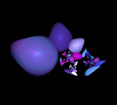 Siyah Renk Üzerine Bir Dijital Fraktal Resmi