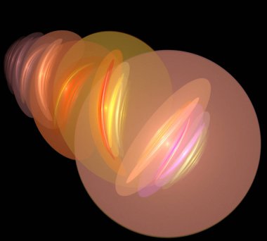 Siyah Renk Üzerine Bir Dijital Fraktal Resmi