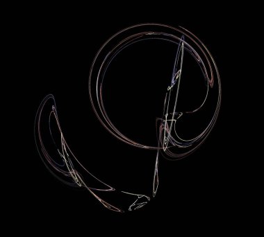 Siyah Renk Üzerine Bir Dijital Fraktal Resmi