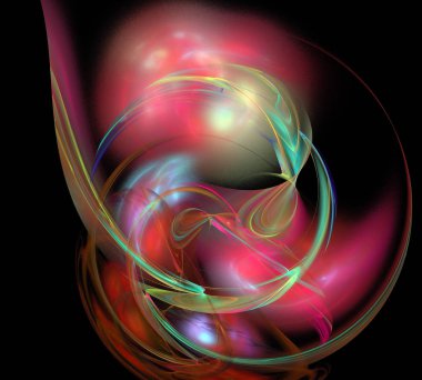 Siyah Renk Üzerine Bir Dijital Fraktal Resmi