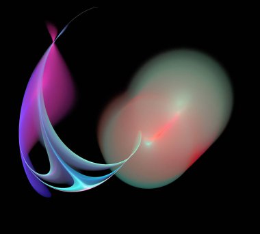 Siyah Renk Üzerine Bir Dijital Fraktal Resmi