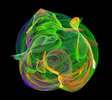 Siyah Renk Üzerine Bir Dijital Fraktal Resmi