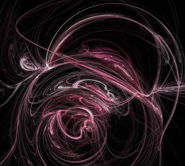 Siyah Renk Üzerine Bir Dijital Fraktal Resmi