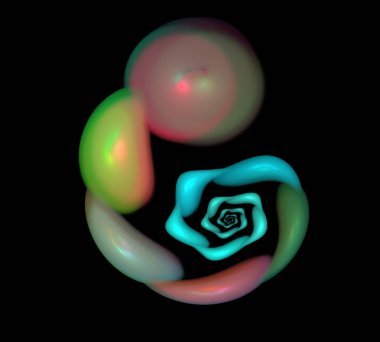 Siyah Renk Üzerine Bir Dijital Fraktal Resmi