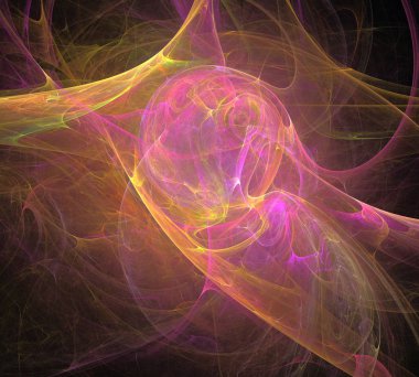 Siyah Renk Üzerine Bir Dijital Fraktal Resmi