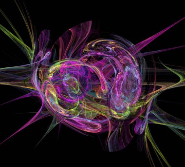 Siyah Renk Üzerine Bir Dijital Fraktal Resmi