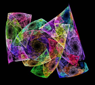 Siyah Renk Üzerine Bir Dijital Fraktal Resmi