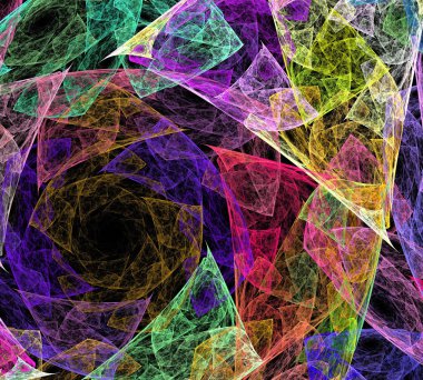 Siyah Renk Üzerine Bir Dijital Fraktal Resmi