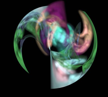 Siyah Renk Üzerine Bir Dijital Fraktal Resmi