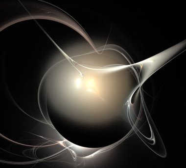 Siyah Renk Üzerine Bir Dijital Fraktal Resmi