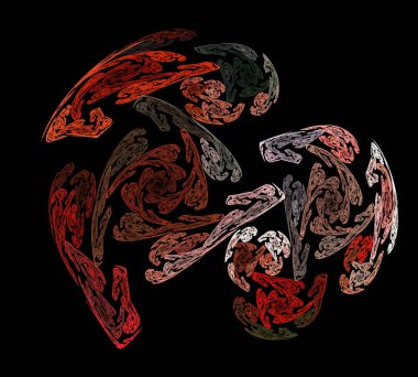 Siyah Renk Üzerine Bir Dijital Fraktal Resmi