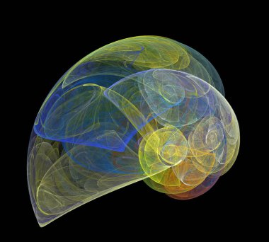 Siyah Renk Üzerine Bir Dijital Fraktal Resmi