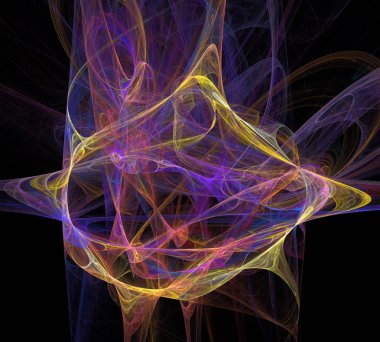 Siyah Renk Üzerine Bir Dijital Fraktal Resmi