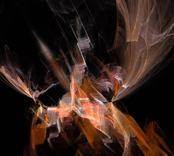 Siyah Renk Üzerine Bir Dijital Fraktal Resmi