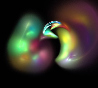 Siyah Renk Üzerine Bir Dijital Fraktal Resmi