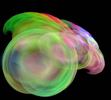 Siyah Renk Üzerine Bir Dijital Fraktal Resmi